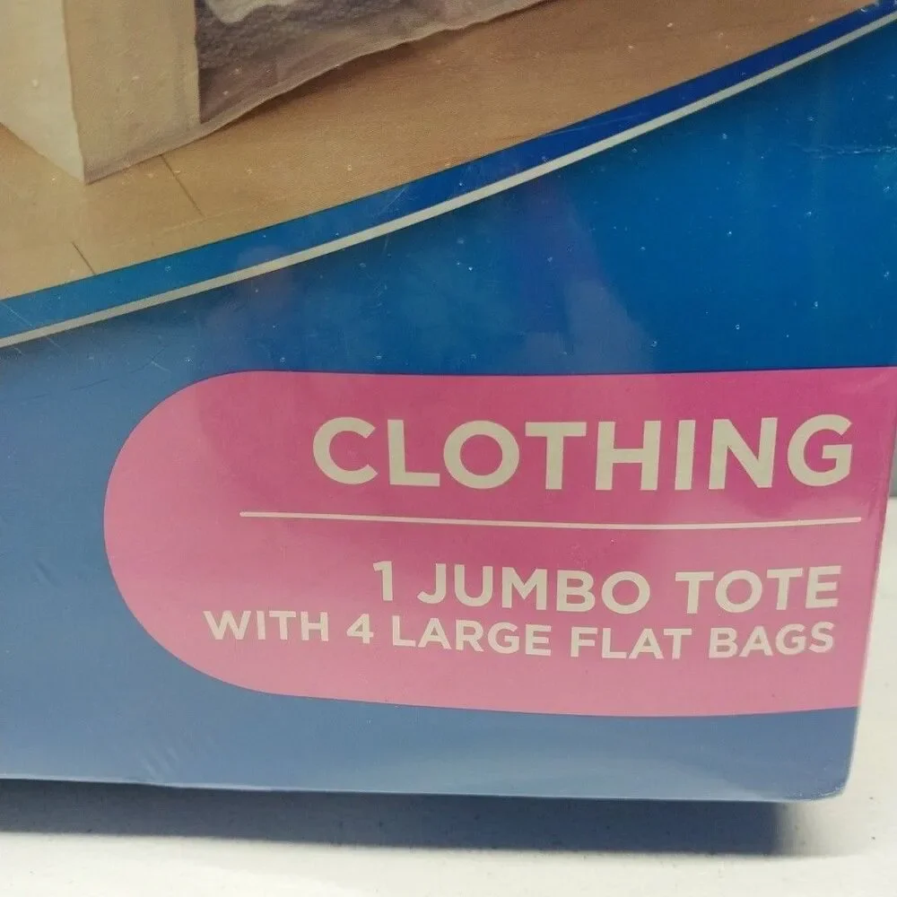 Ziploc Space Bag Clothing Storage Tote Jumbo Vacuum Compression Bags 5 Pc Sealed